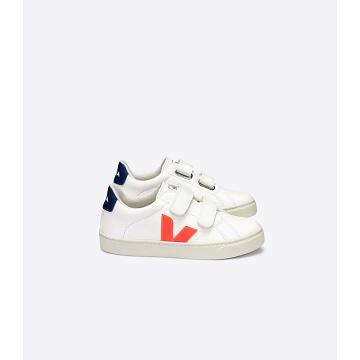 White/Orange/Navy Kids' Veja ESPLAR CHROMEFREE Sneakers | AU 834AHK